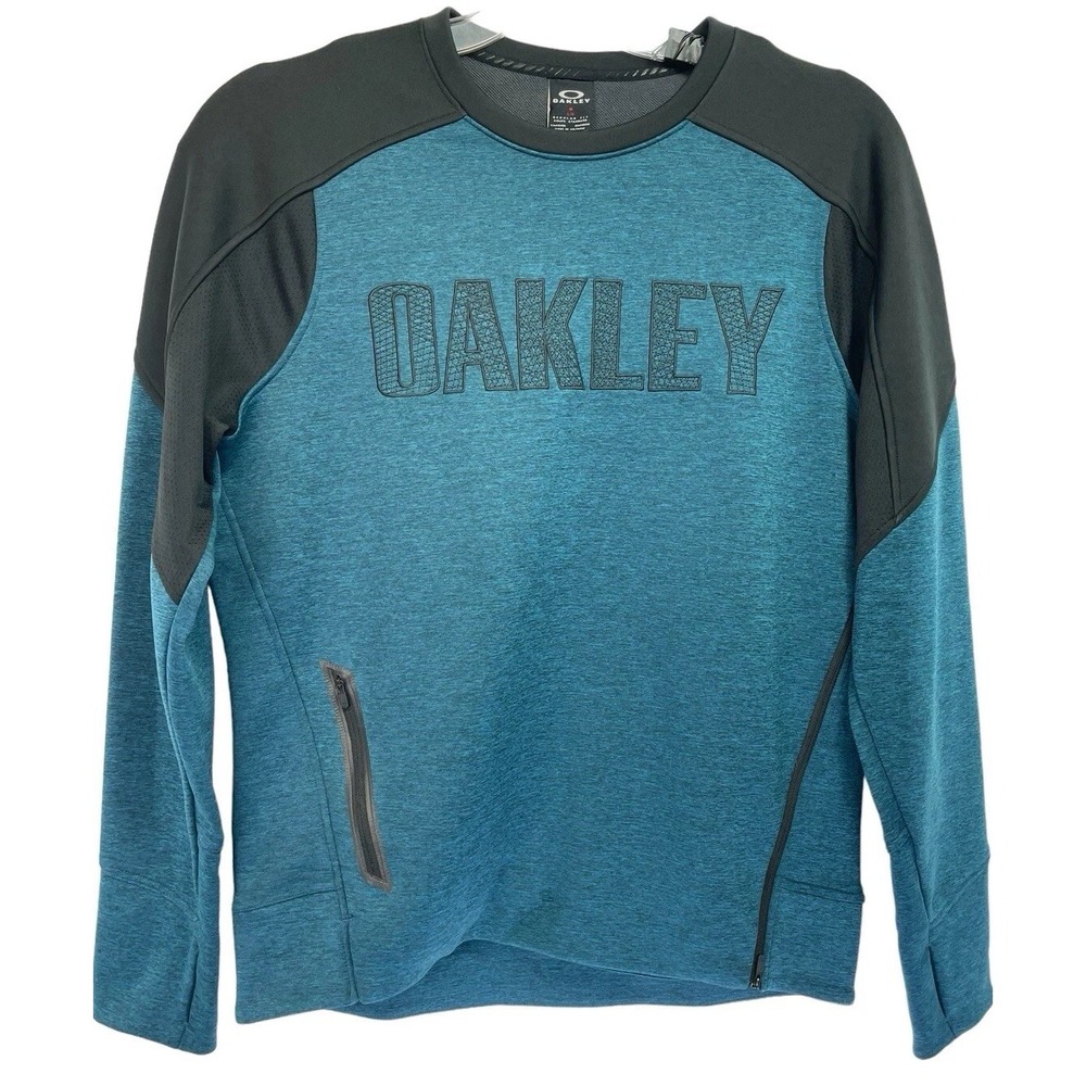 OAKLEY Mens Sz Large Blue/Black Crewneck‎ Pullover Sweatshirt (K42) EUC